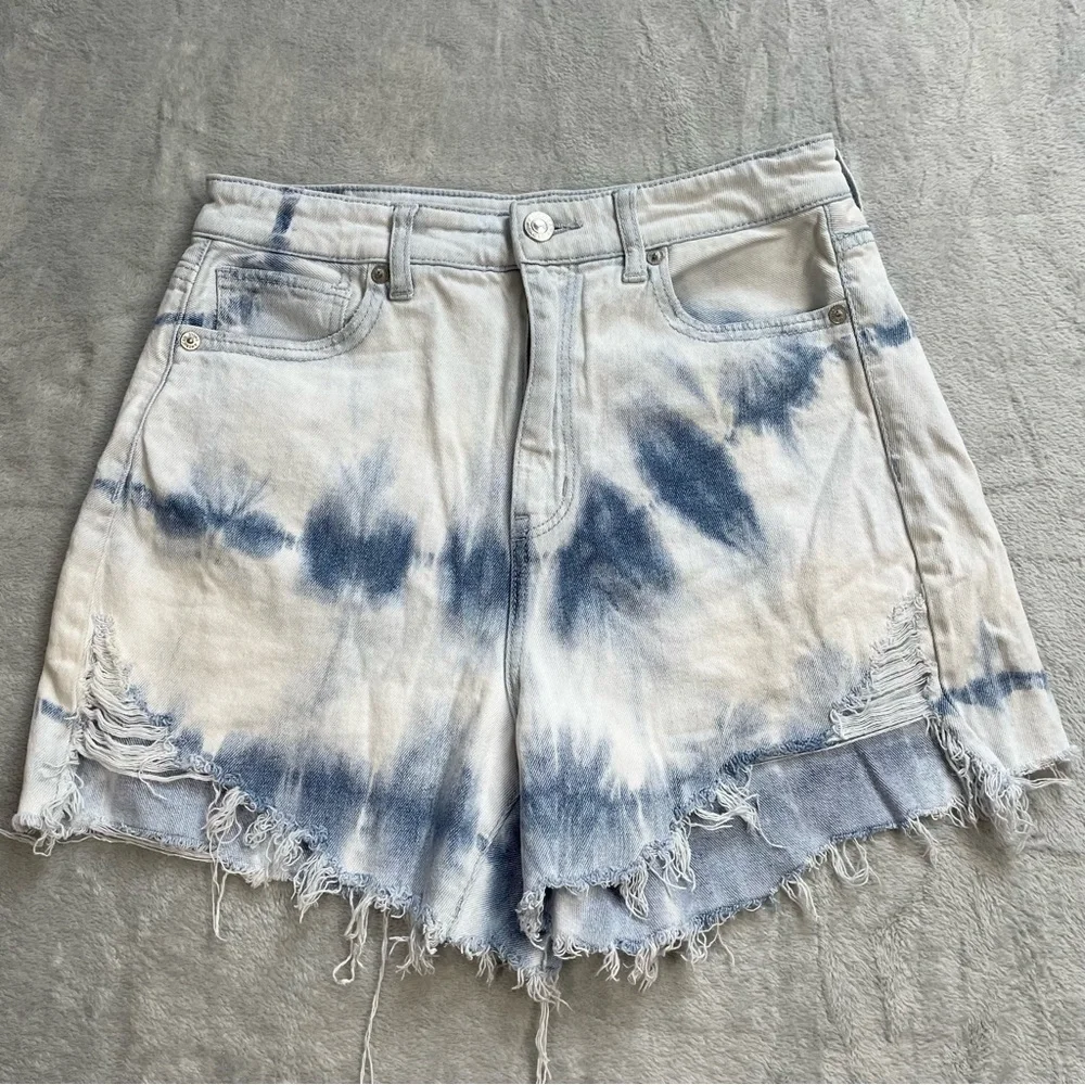 American Eagle Shorts 4 Womens Highest Rise‎ Mom Tie Dye Cutoff Comfort Stretch